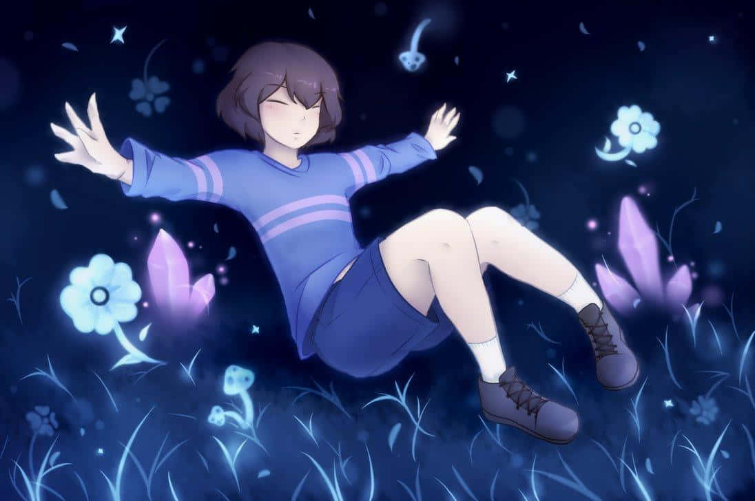 Undertale Frisk Flowers Background