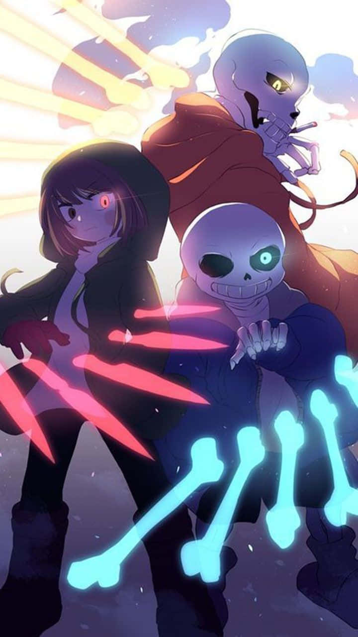 Undertale Frisk Skeletons Background