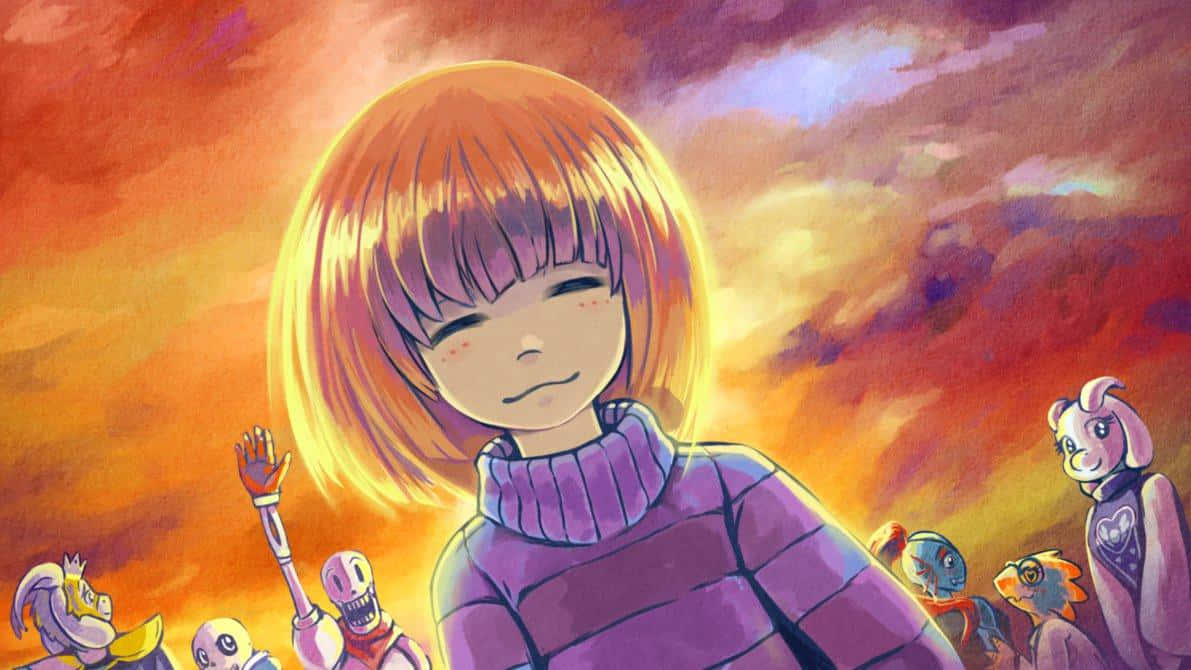 Undertale Frisk Sunset Background
