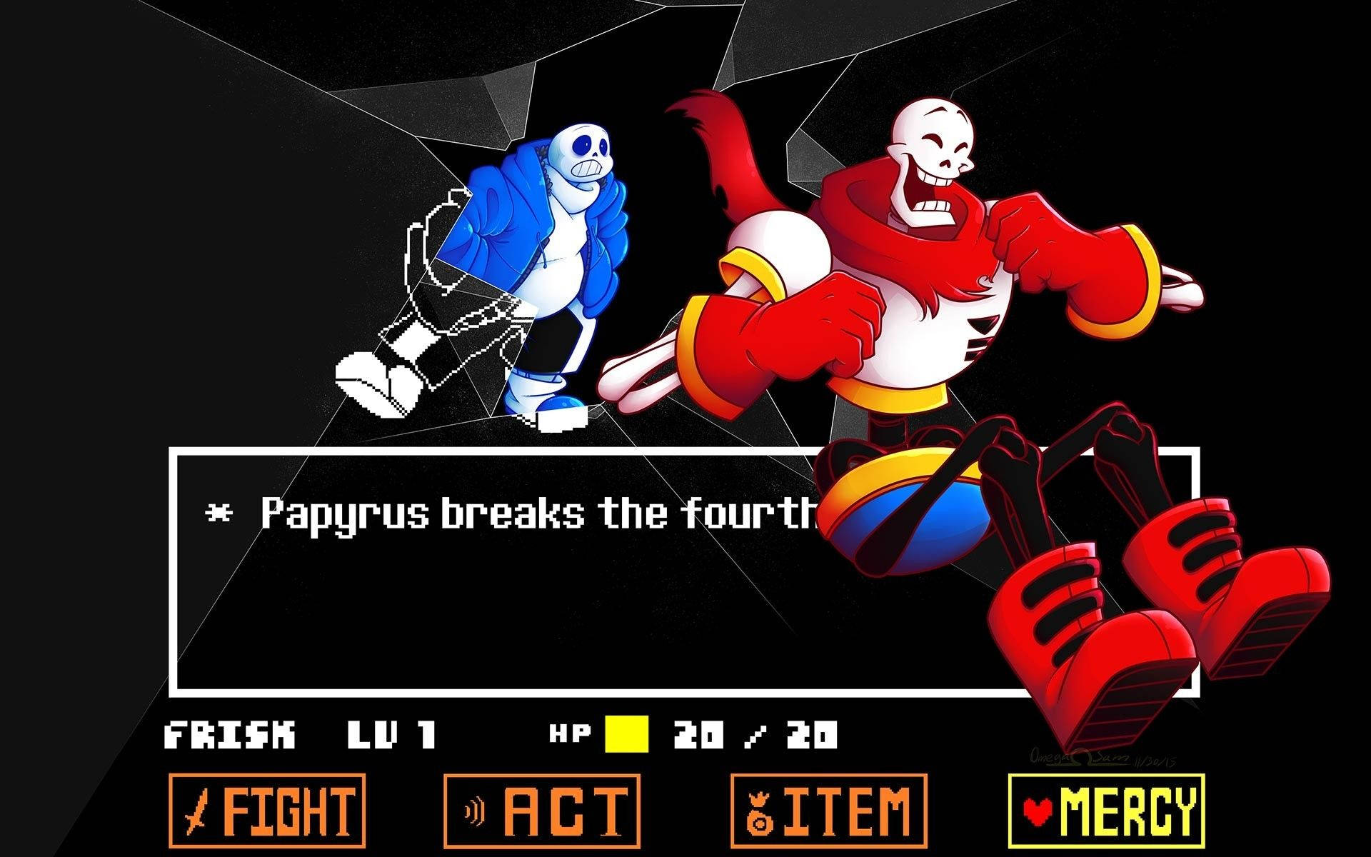 Undertale Papyrus And Sans Fourth Wall Background