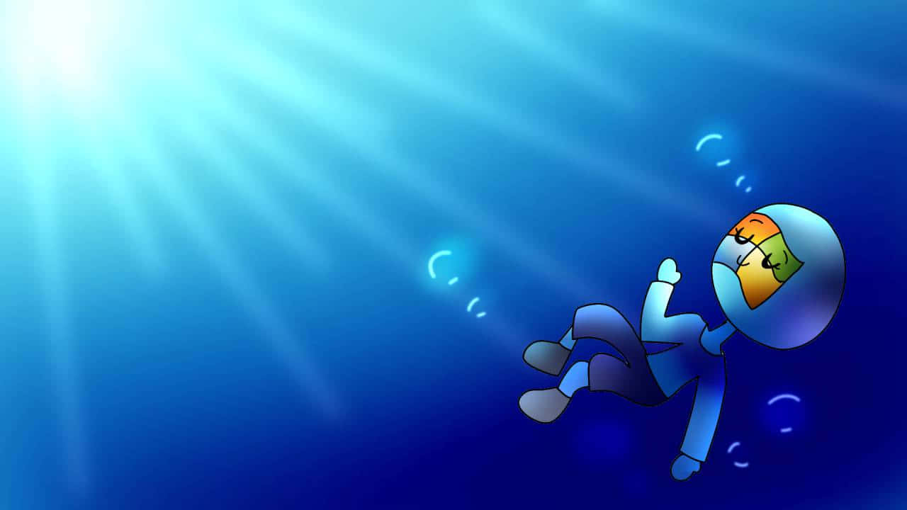 Underwater Cartoon Character Sunlight Background