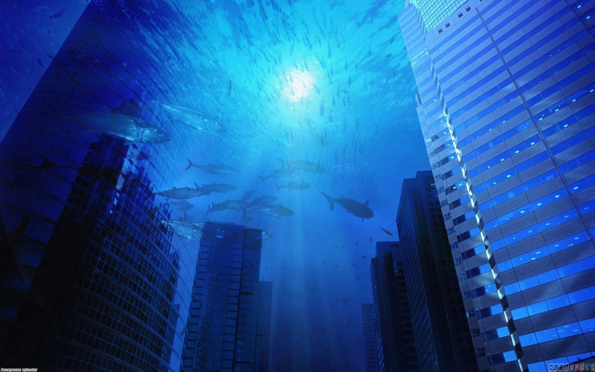 Underwater City Ocean Desktop Background