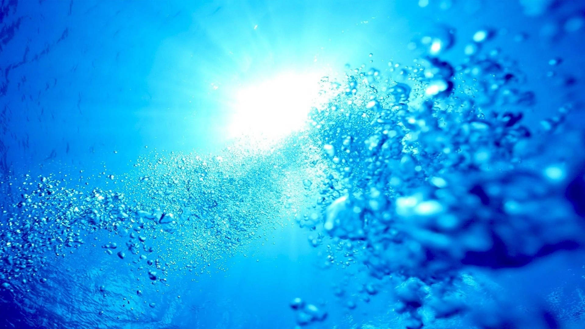 Underwater Light And Air Bubbles Background