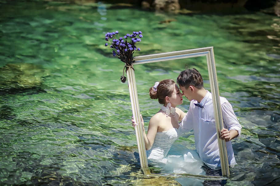 Underwater Love Wedding Photo Background