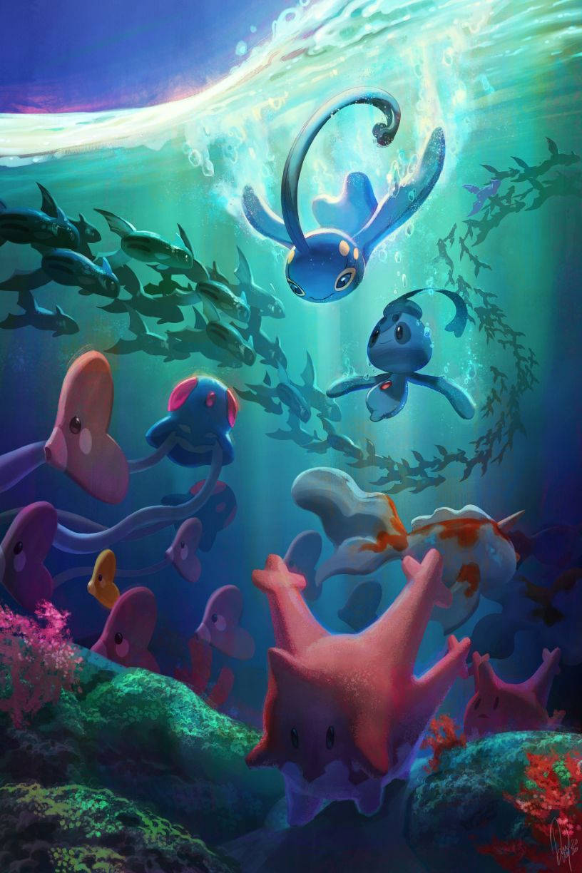 Underwater Manaphy Water Type Pokemon Background