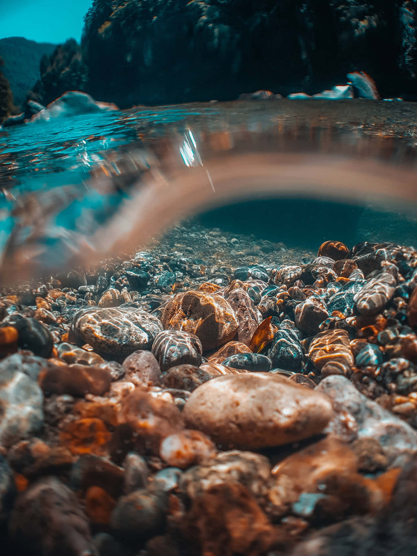 Underwater Photography Of Rocks And Water Background