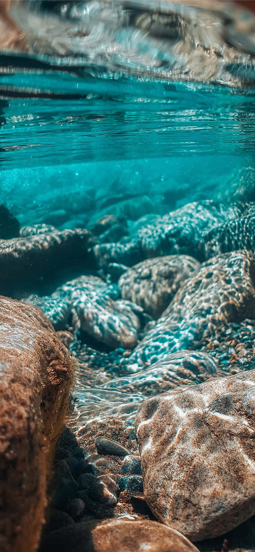 Underwater Rocks And Water Background