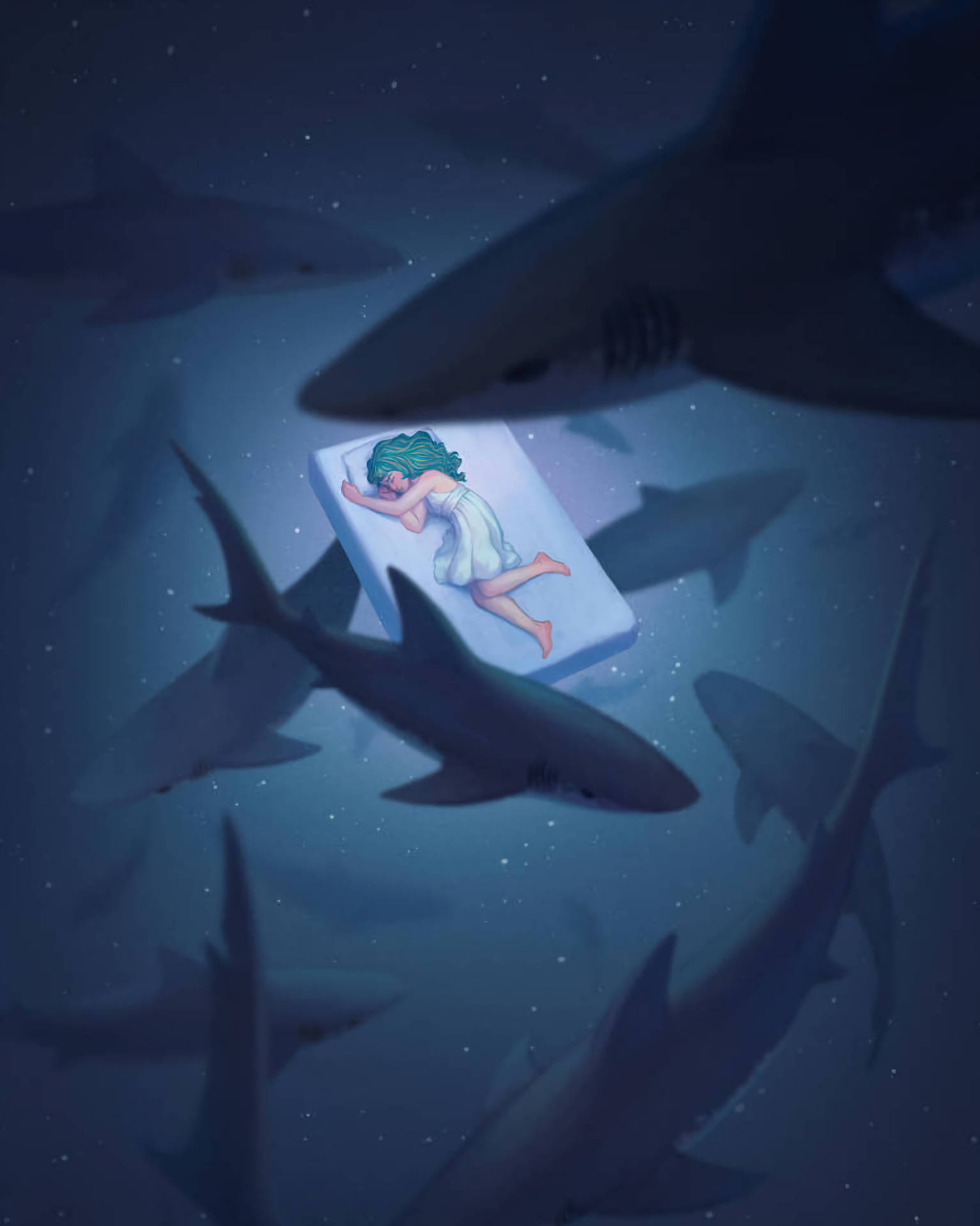 Underwater Shark Dream Background