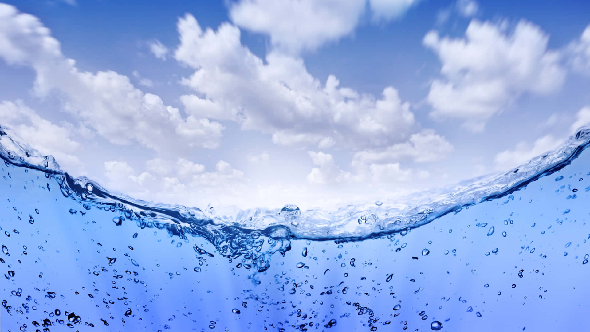 Underwater Viewwith Skyand Clouds