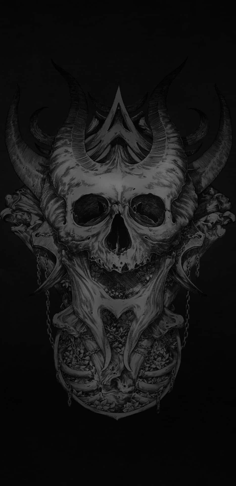 Unearth A Cosmic Mystery With This Stunning Galaxy Skull Wallpaper. Background