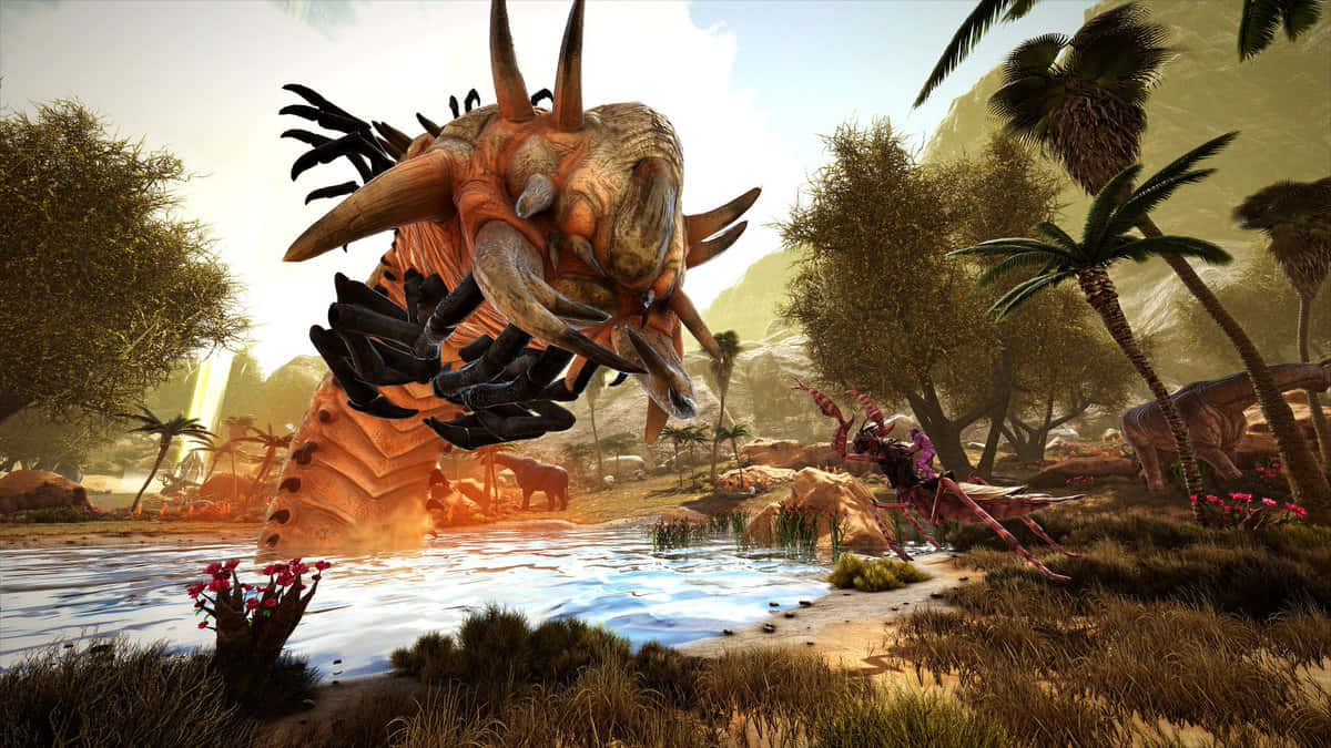 Unearth Mysterious Creatures And Explore An Intrepid World With Ark Survival 4k Background
