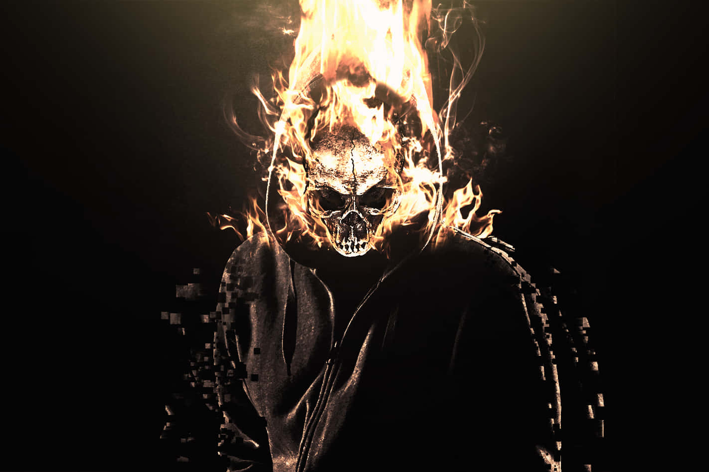 Unearthly War Of Fire - Flaming Skull Ready For Battle Background