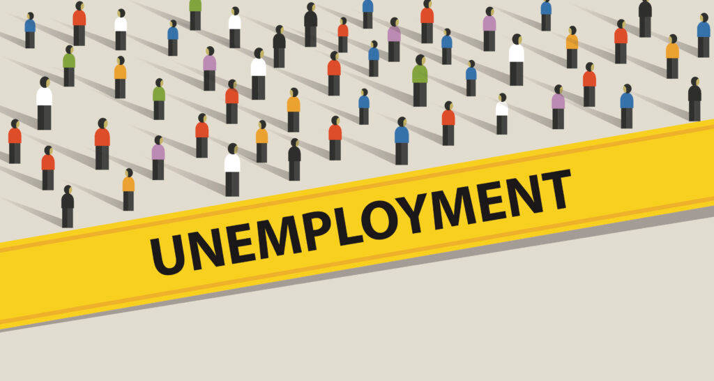 Unemployment Yellow Border Graphic Art