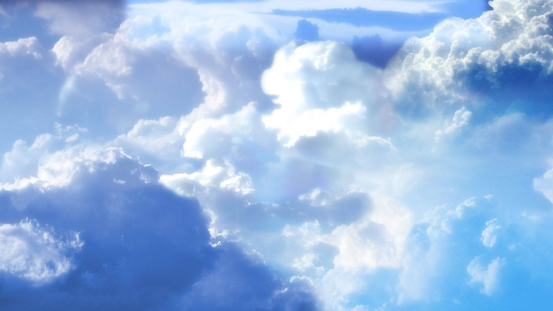 Unending Blue Sky Filled With Beautiful Heavenly Clouds Background