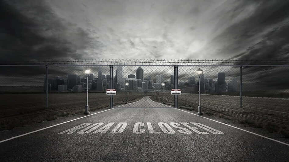 Unexpected Road Closure Ahead Background