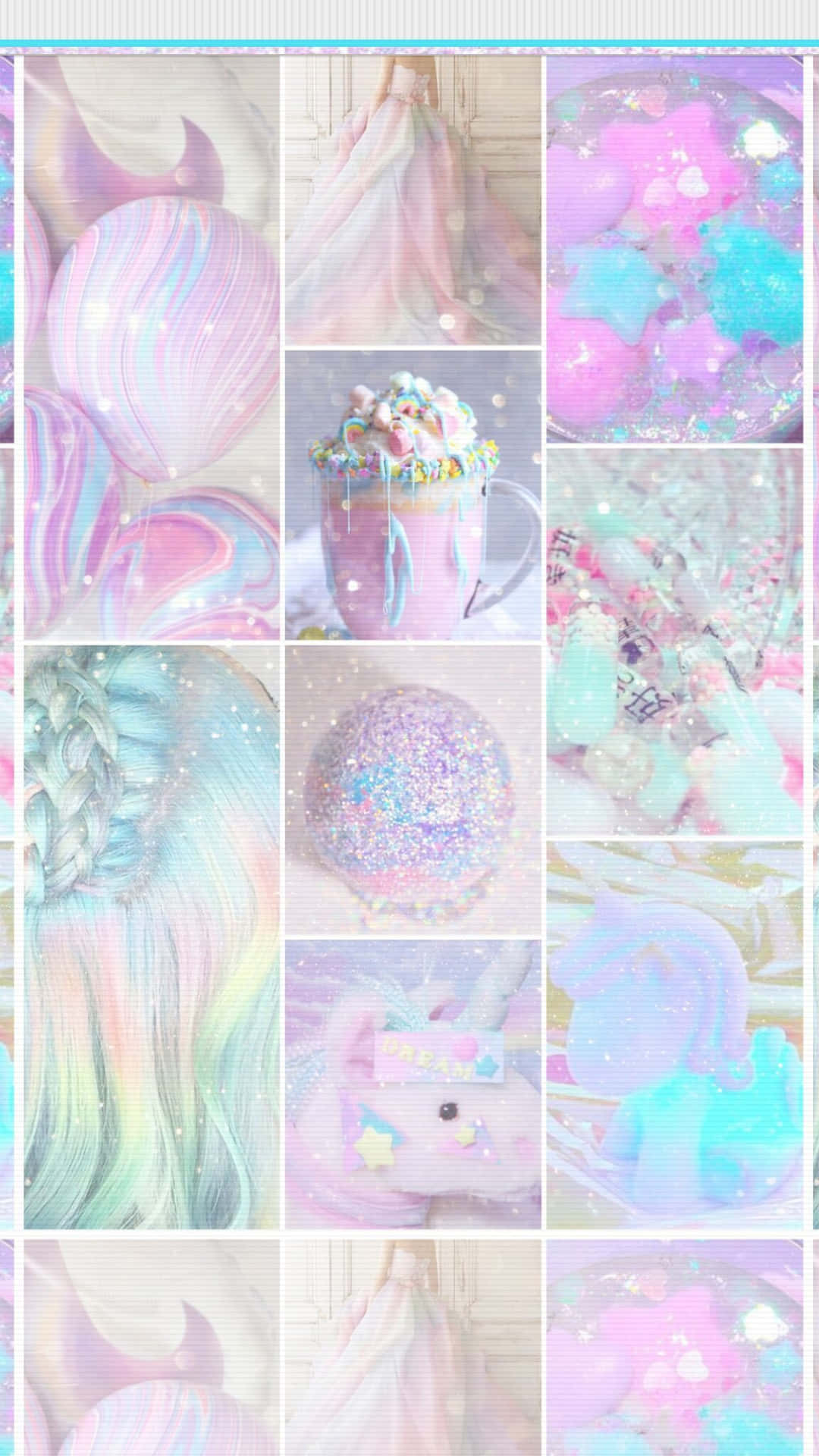 Unicorn Aesthetic Collage Background