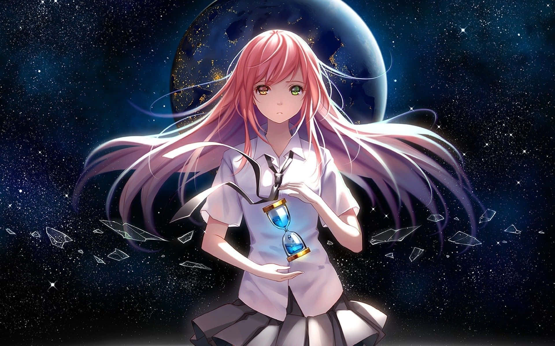 Uniform Pink Hair Girl