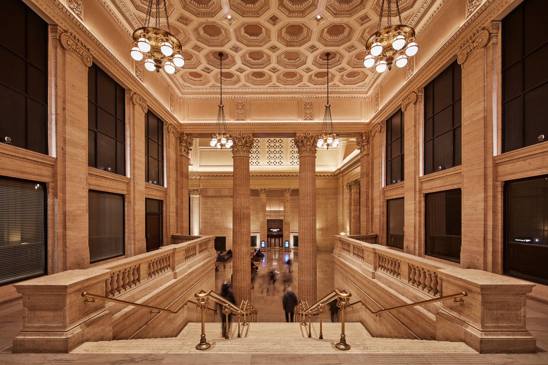 Union Station Interior And Stairs Background