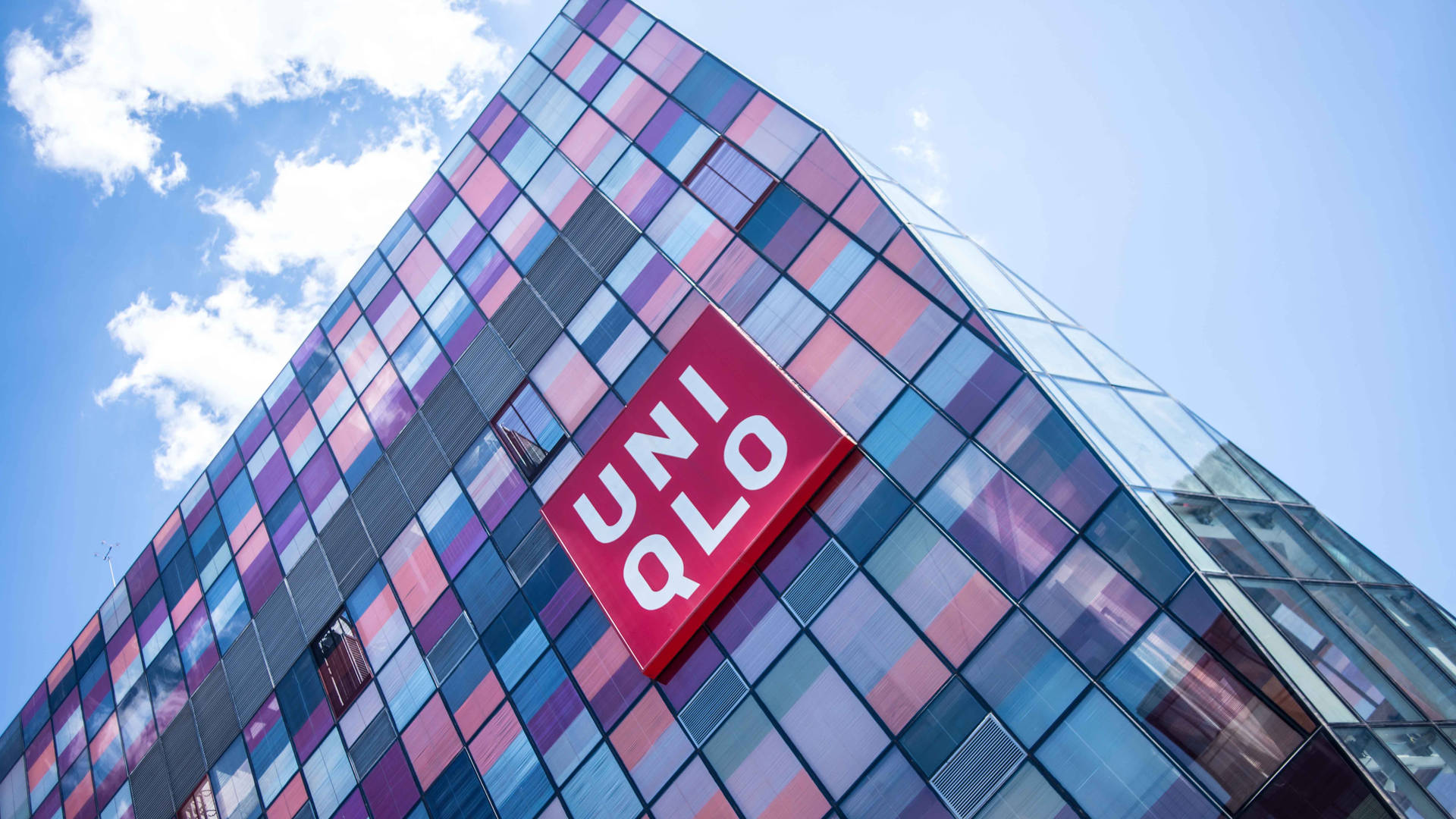 Uniqlo Colorful Glass Building Background