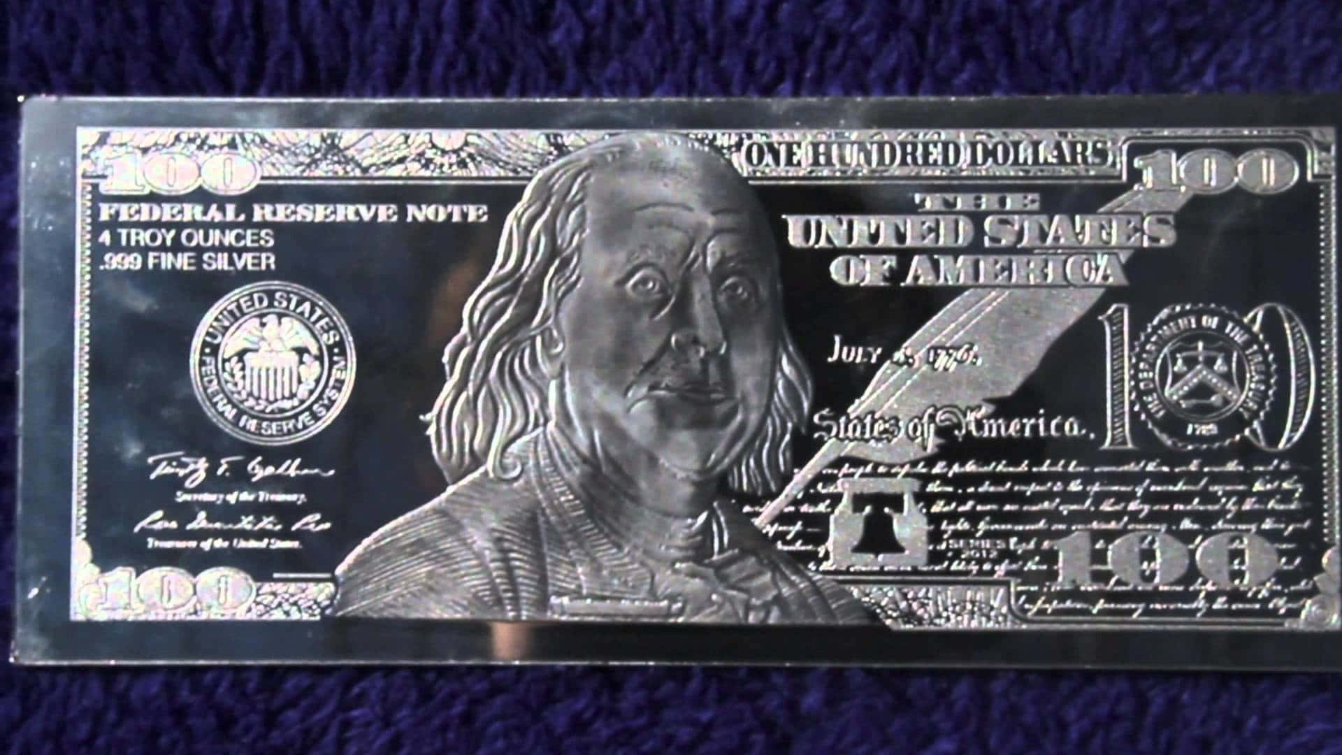 Unique 100 Dollar Bill Silver Bar