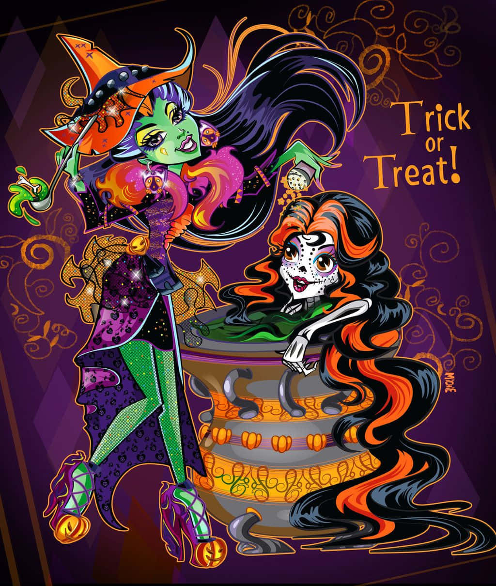 Unique And Vibrant Monster High Characters Background