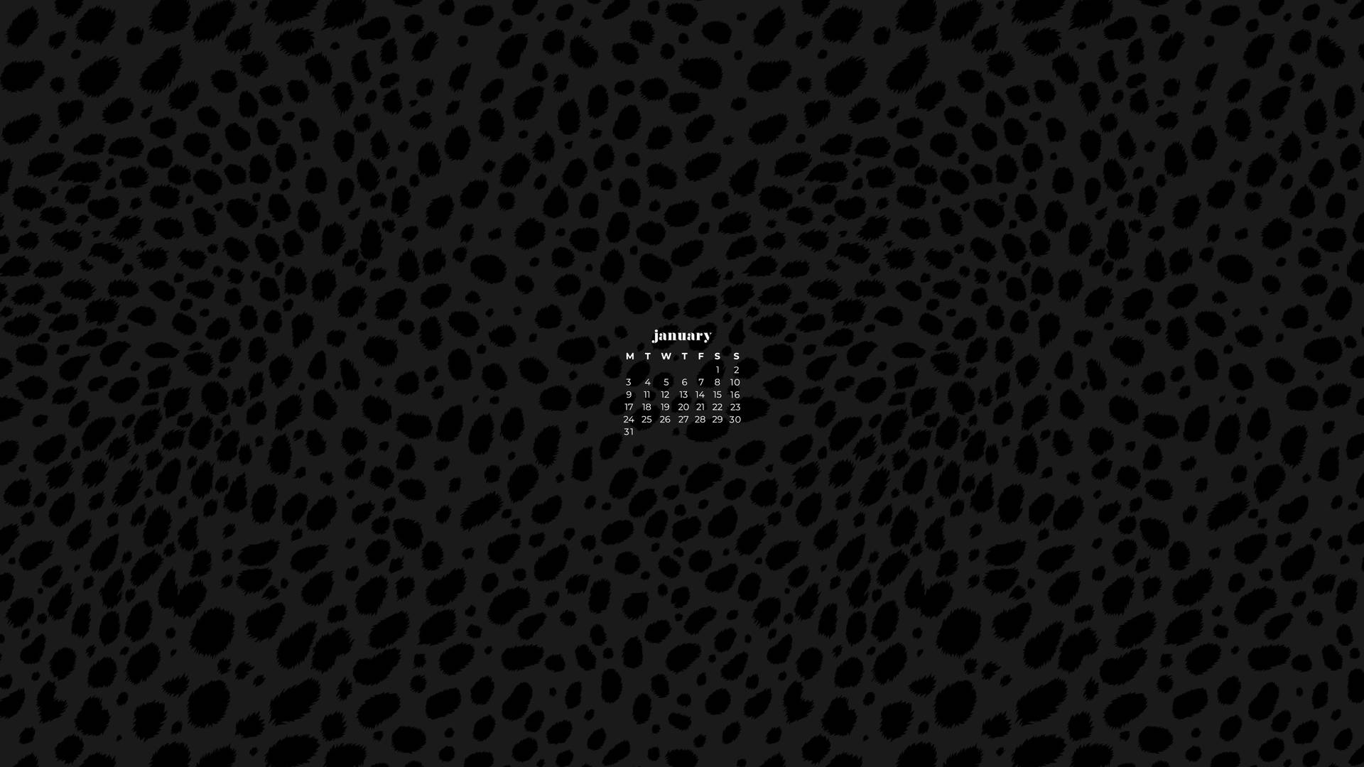 Unique Black Leopard Print January 2022 Calendar