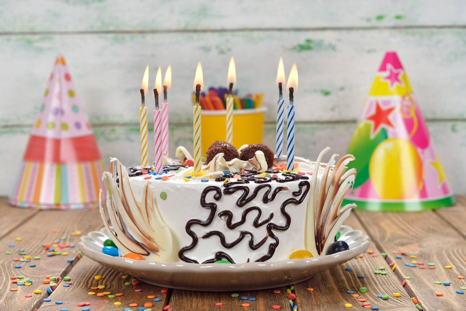 Unique Decoration Birthday Cake Candles Background