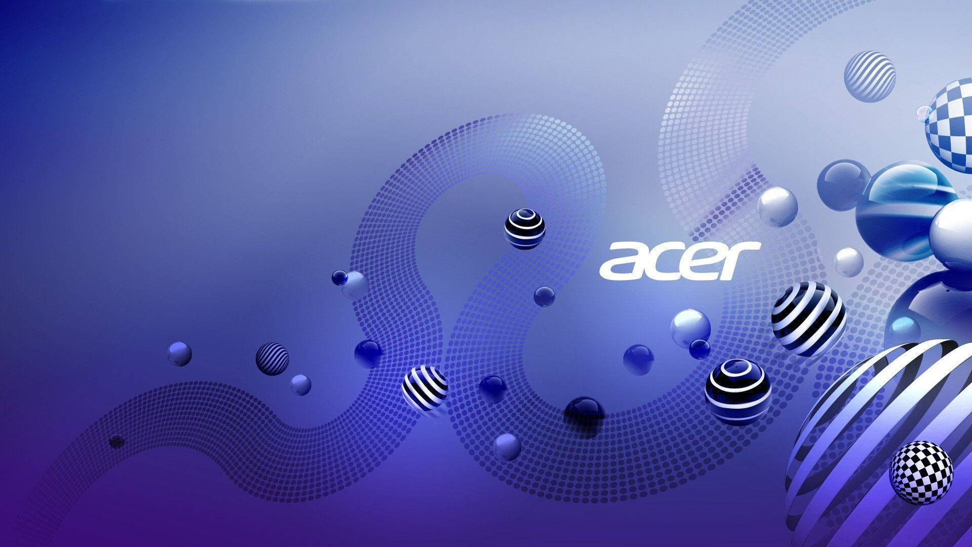 Unique Purple Acer Logo Spheres Background