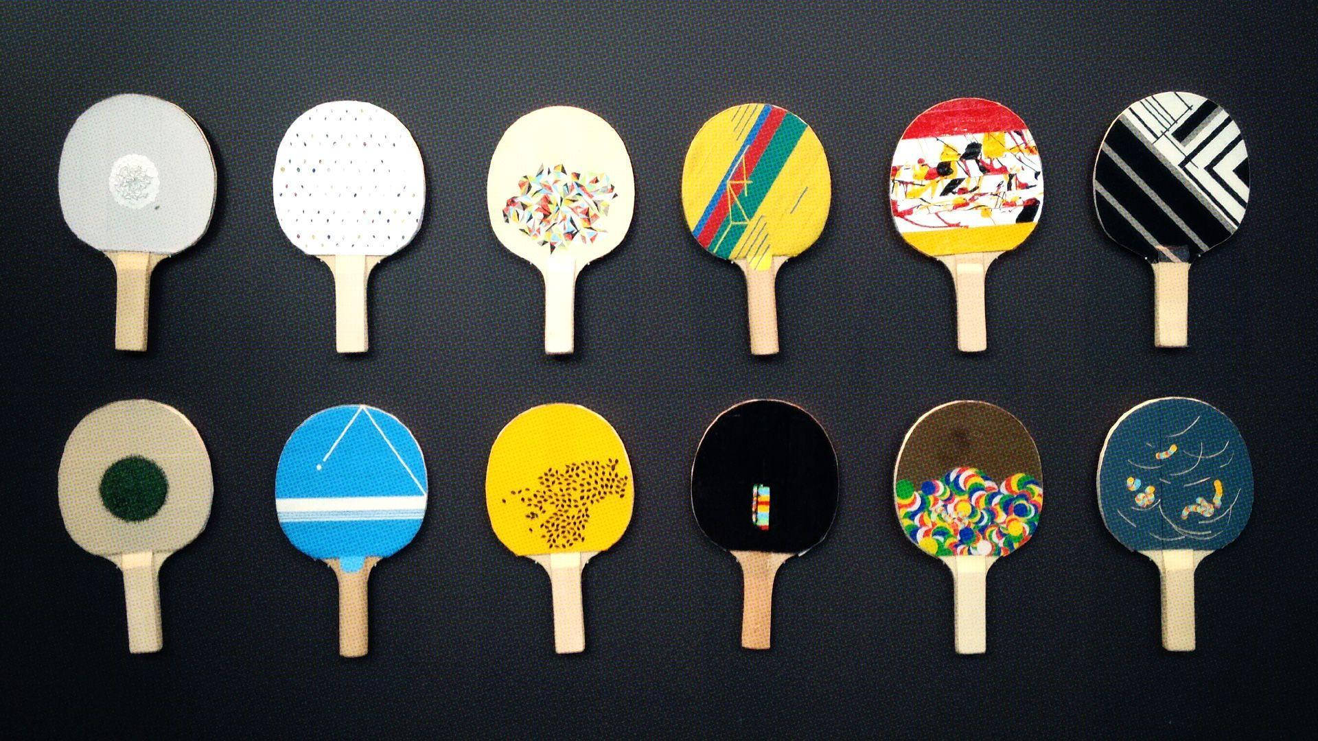 Unique Table Tennis Racket Designs Background