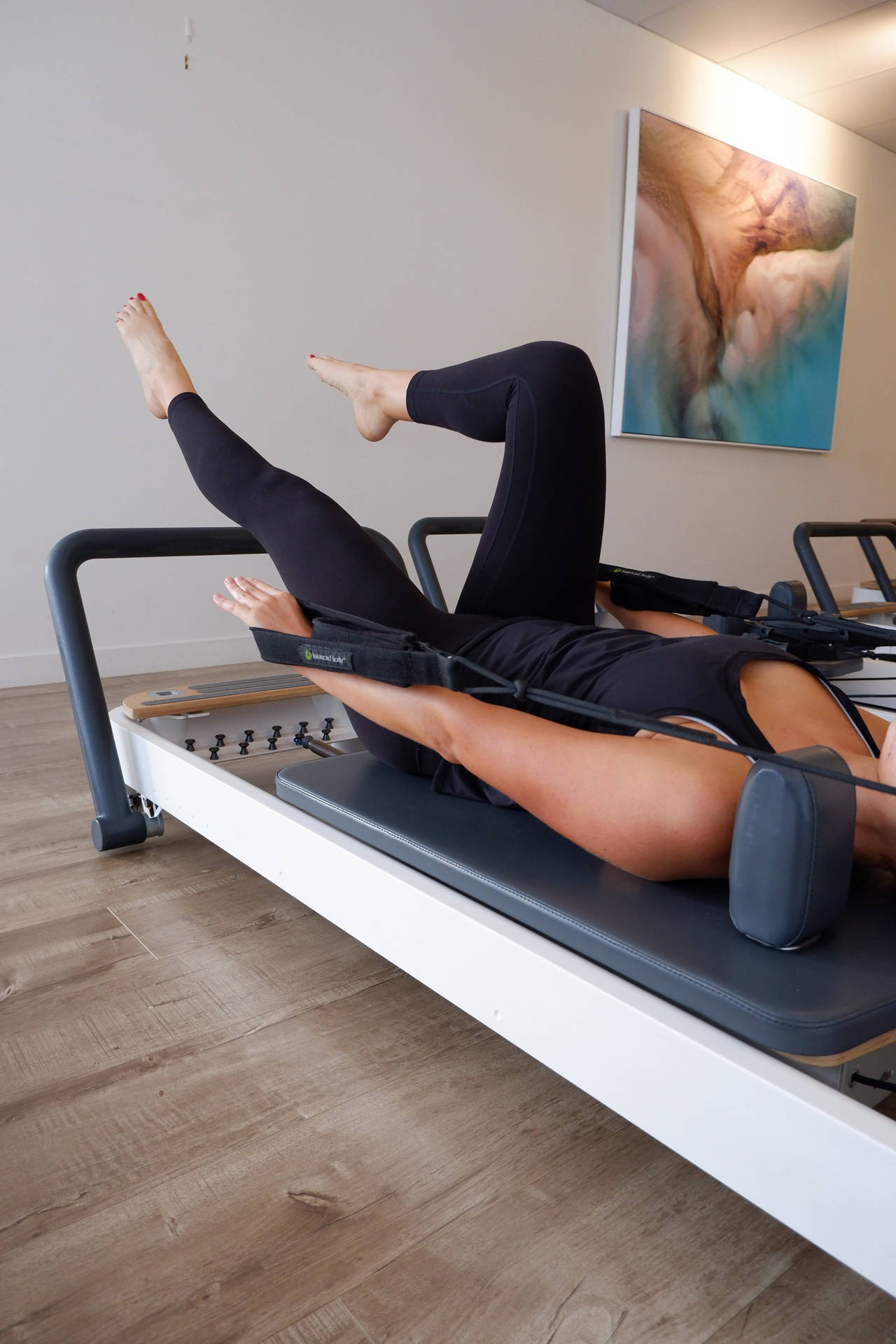 Unique Woman In Pilates Background