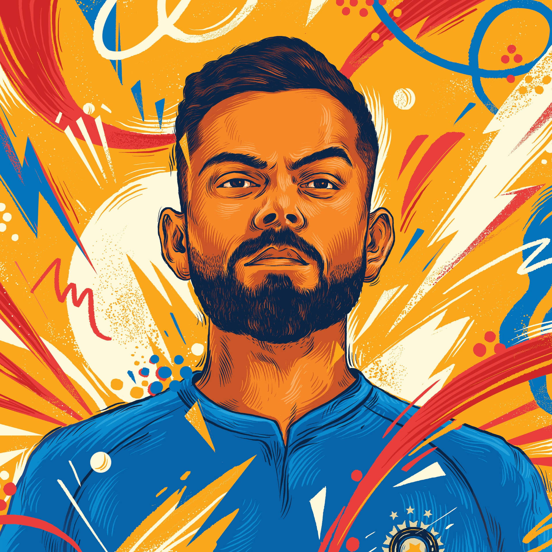 United Colors Of Dedication - Indian Cricket Team Digital Portrait Background