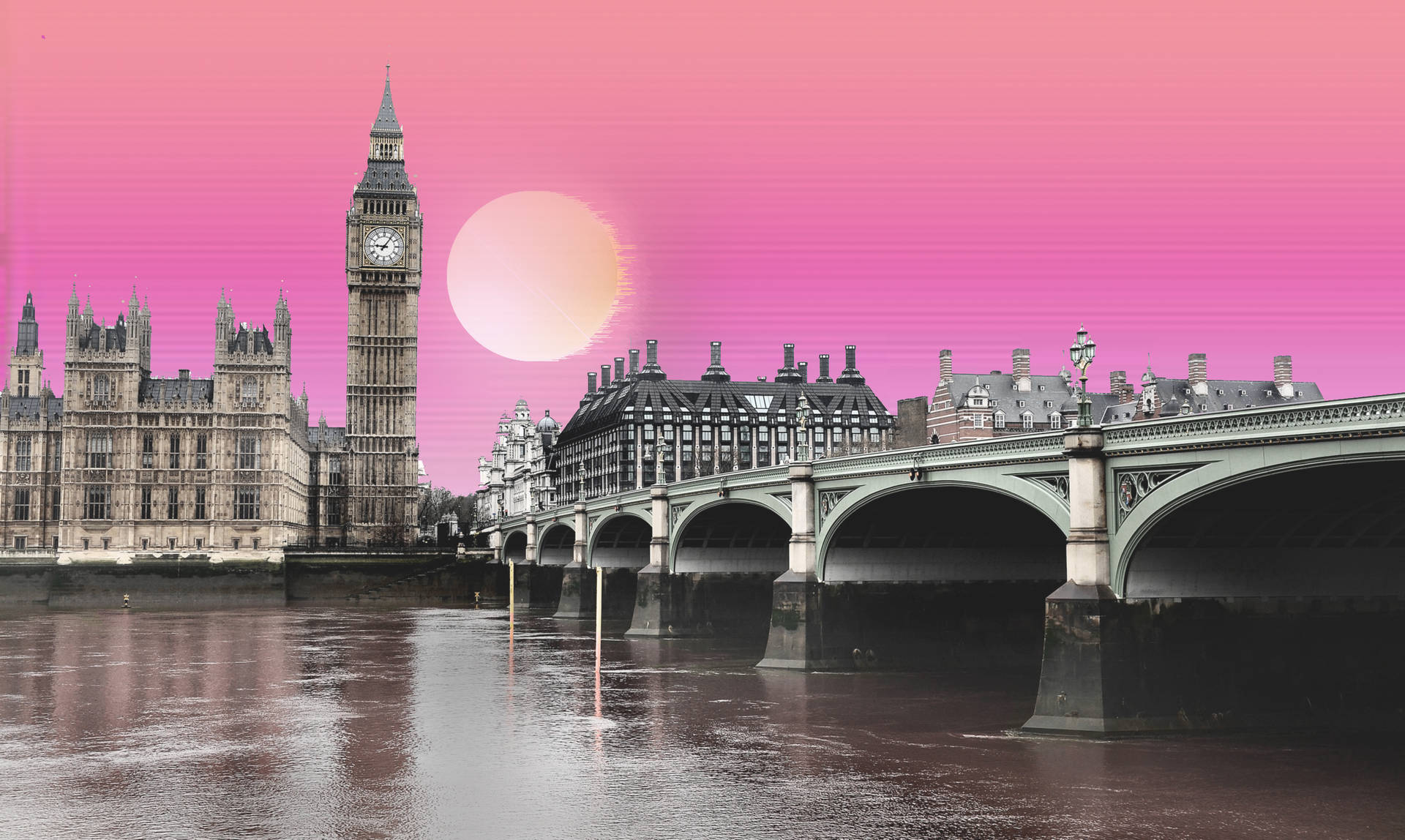 United Kingdom Pink Sky Background