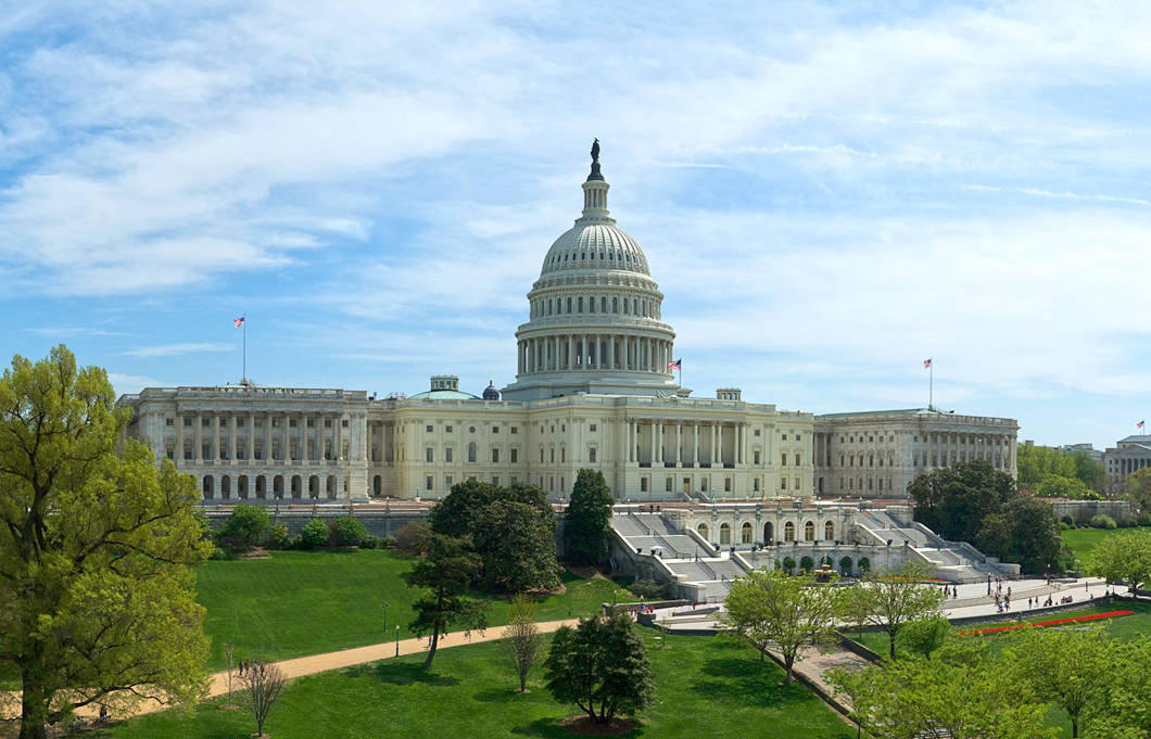 United States Capitol From Afar Background