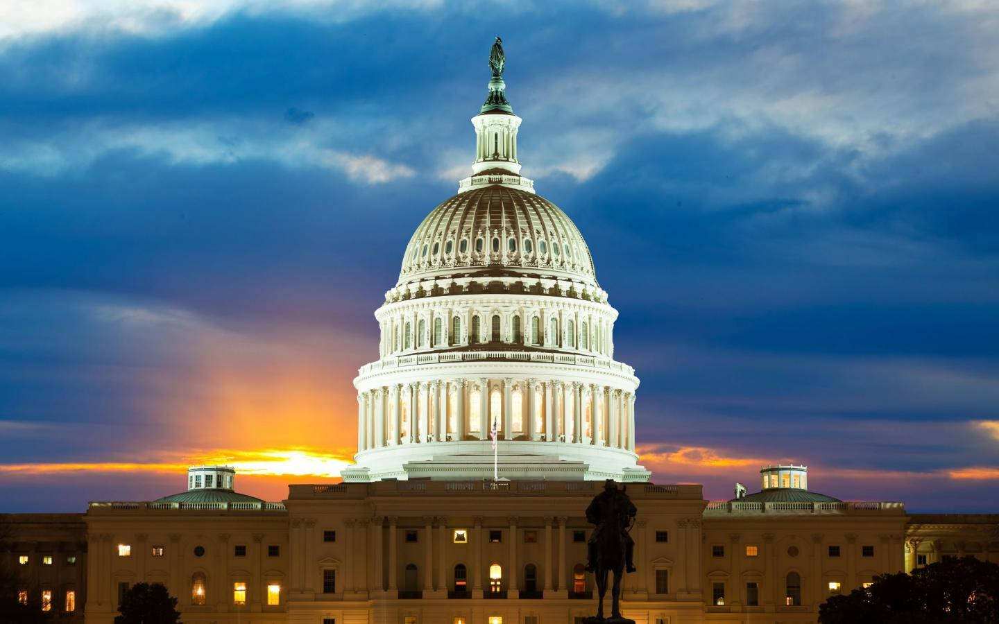 United States Capitol Sunset Sky