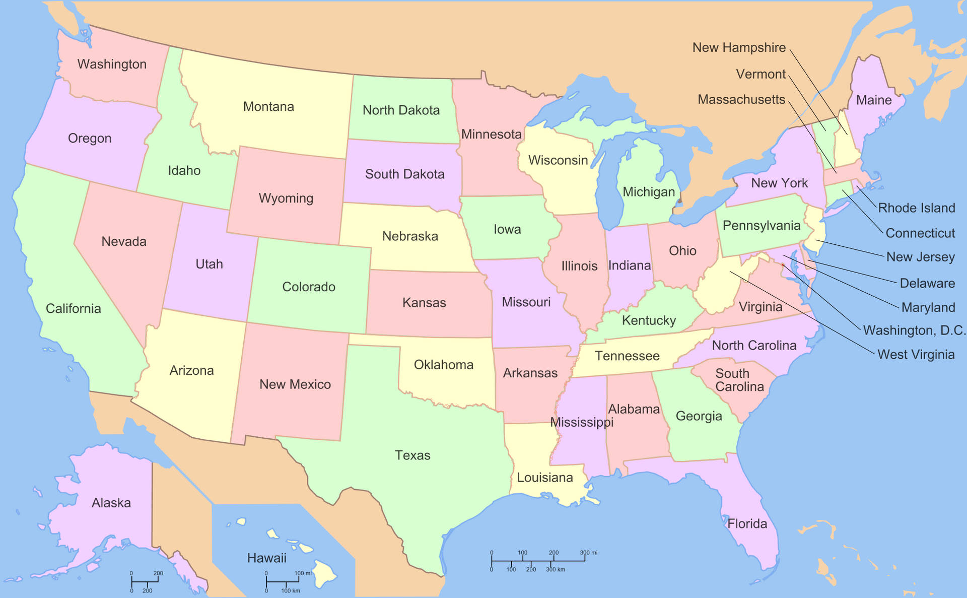 United States Map And The States