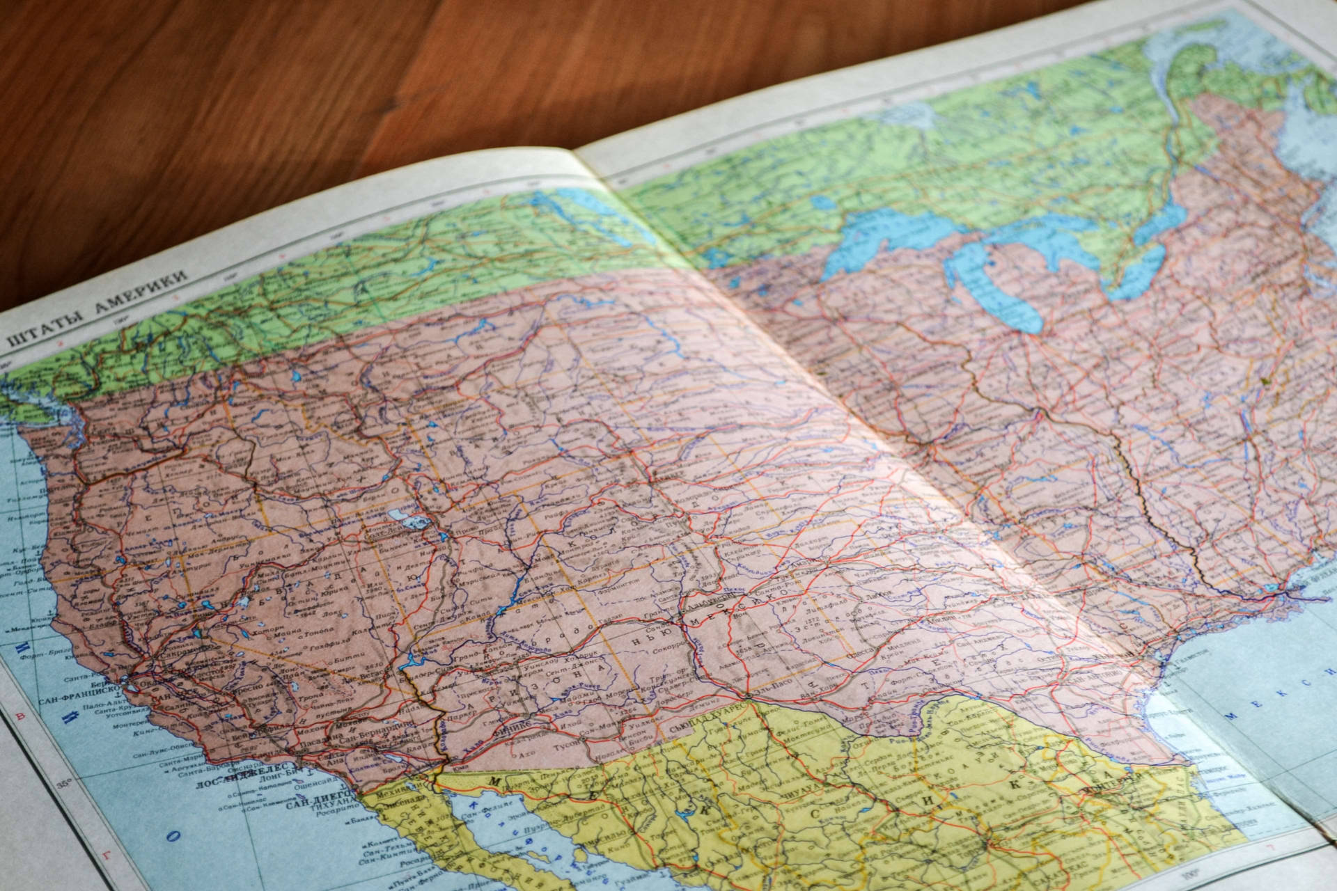 United States Map Book View Background