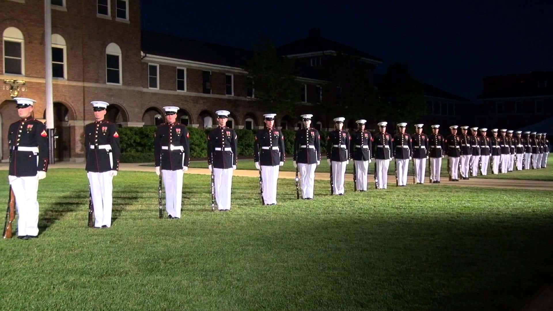 United States Marines Proudly Serving Their Country Background