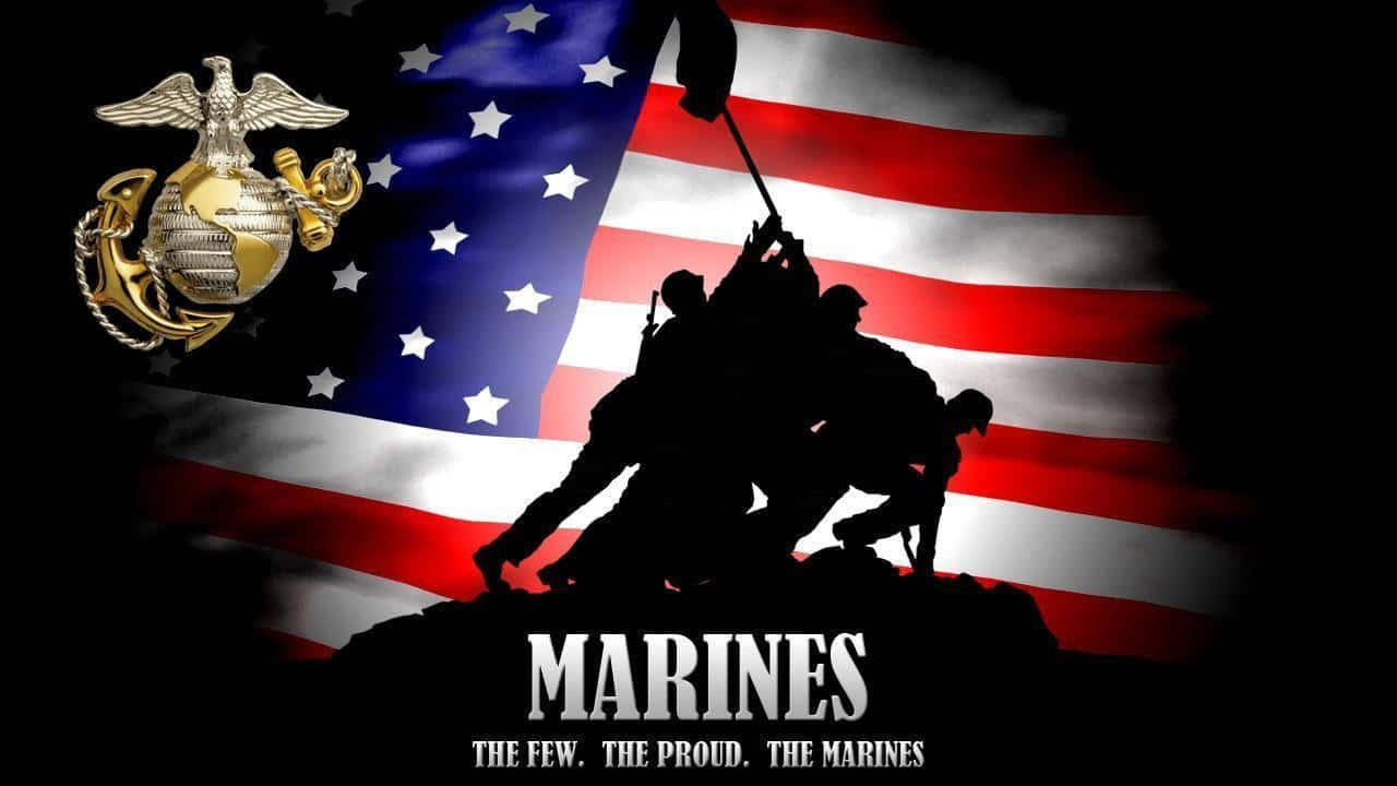 United States Marines Stand Ready Background