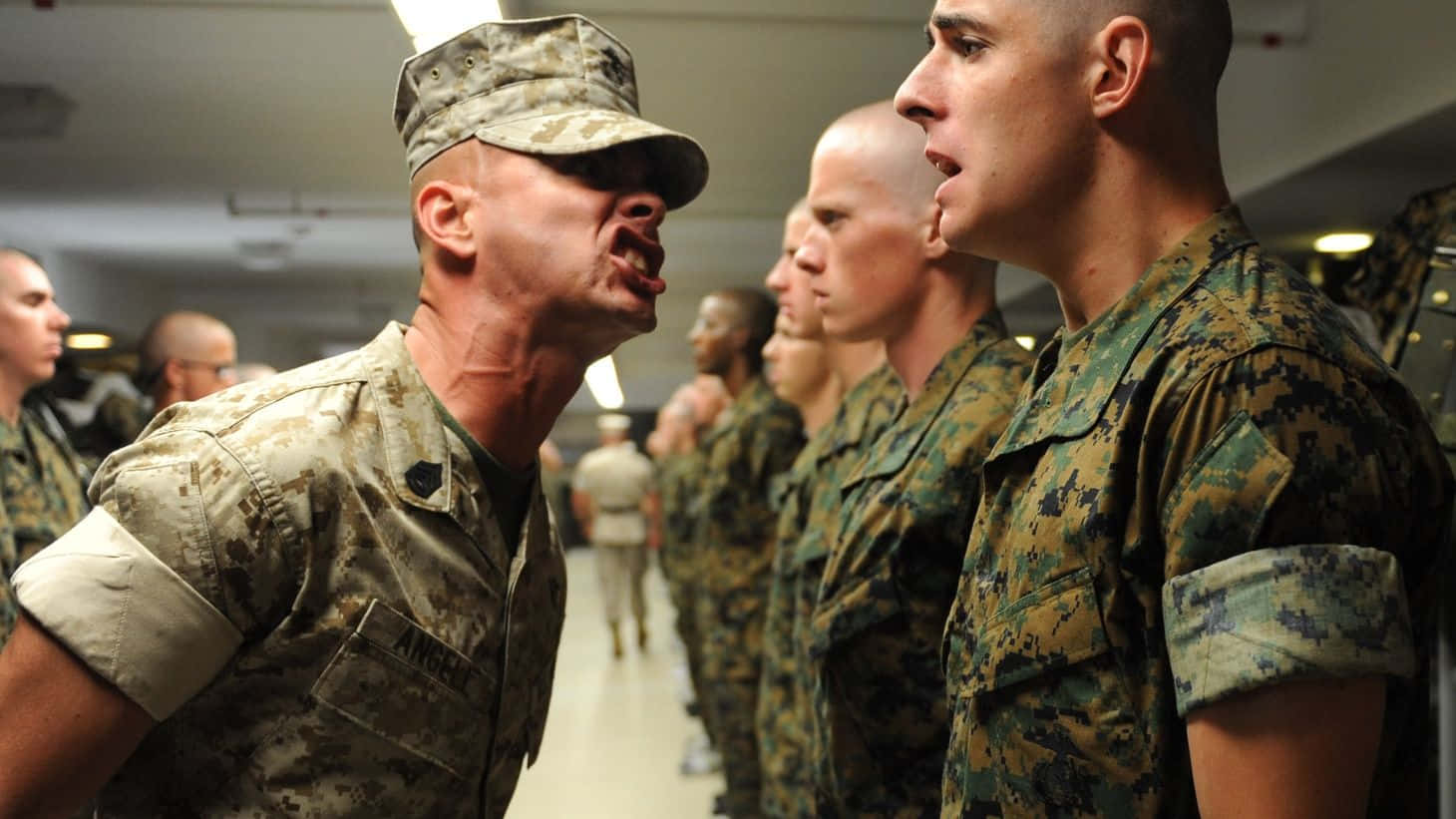 United States Marines Stand Ready To Serve Background