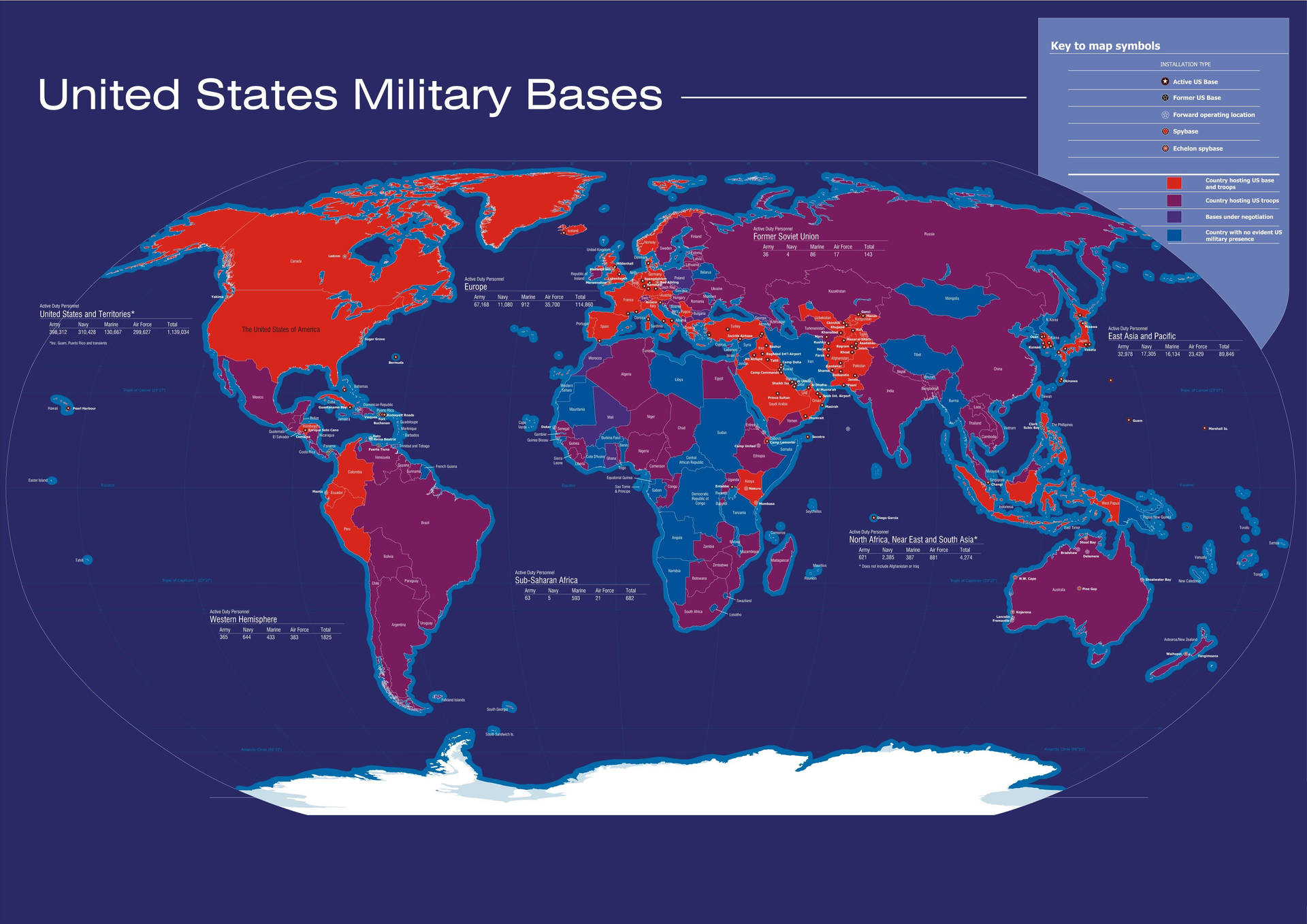 United States Military Basis Map Background