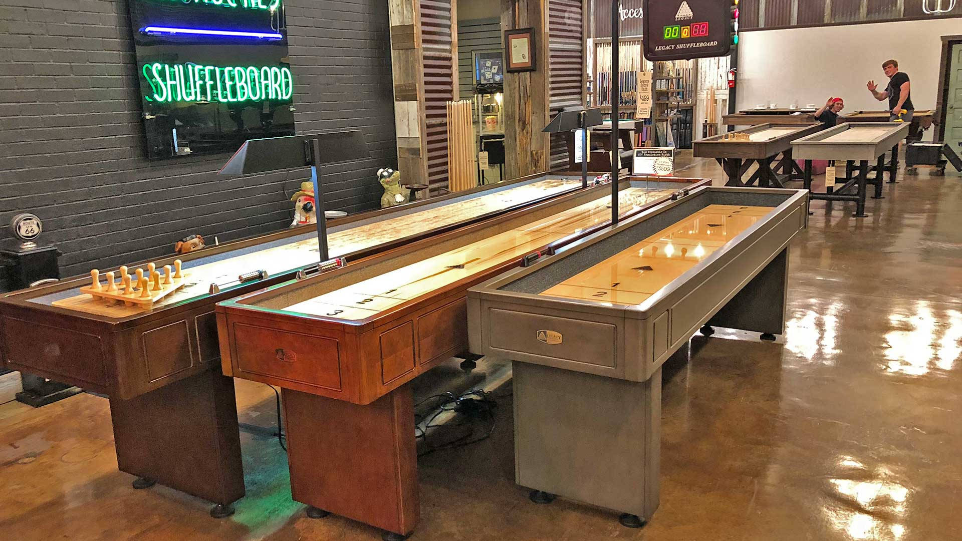 Universal Billiards Wood Shuffleboard Tables Background