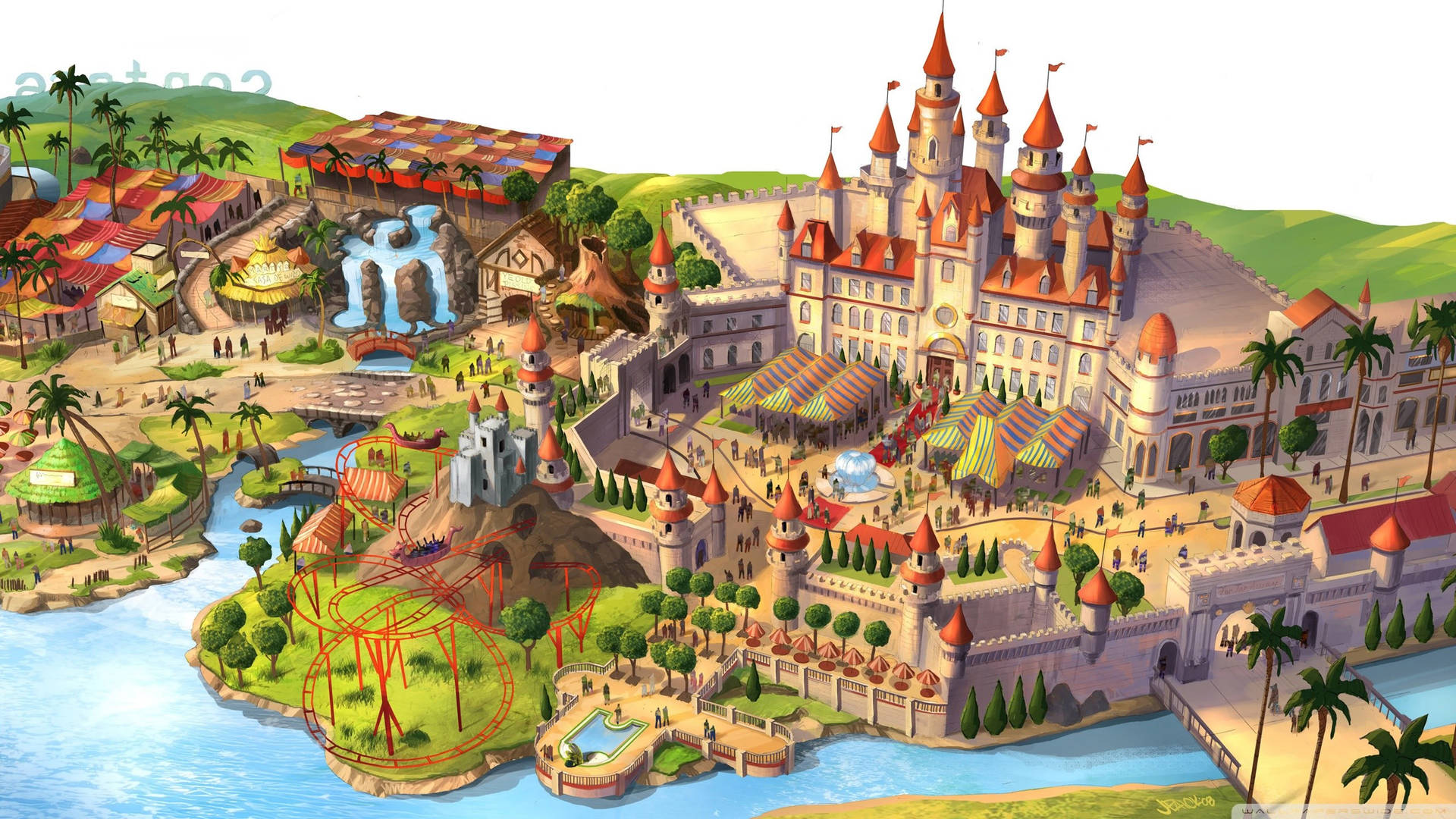 Universal Studios 3d Map Background
