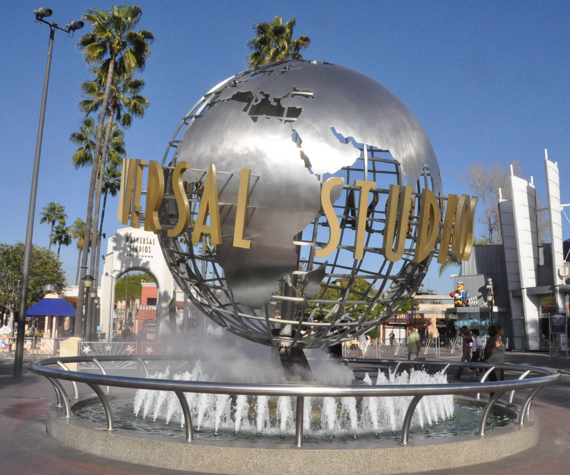 Universal Studios Silver Globe Background
