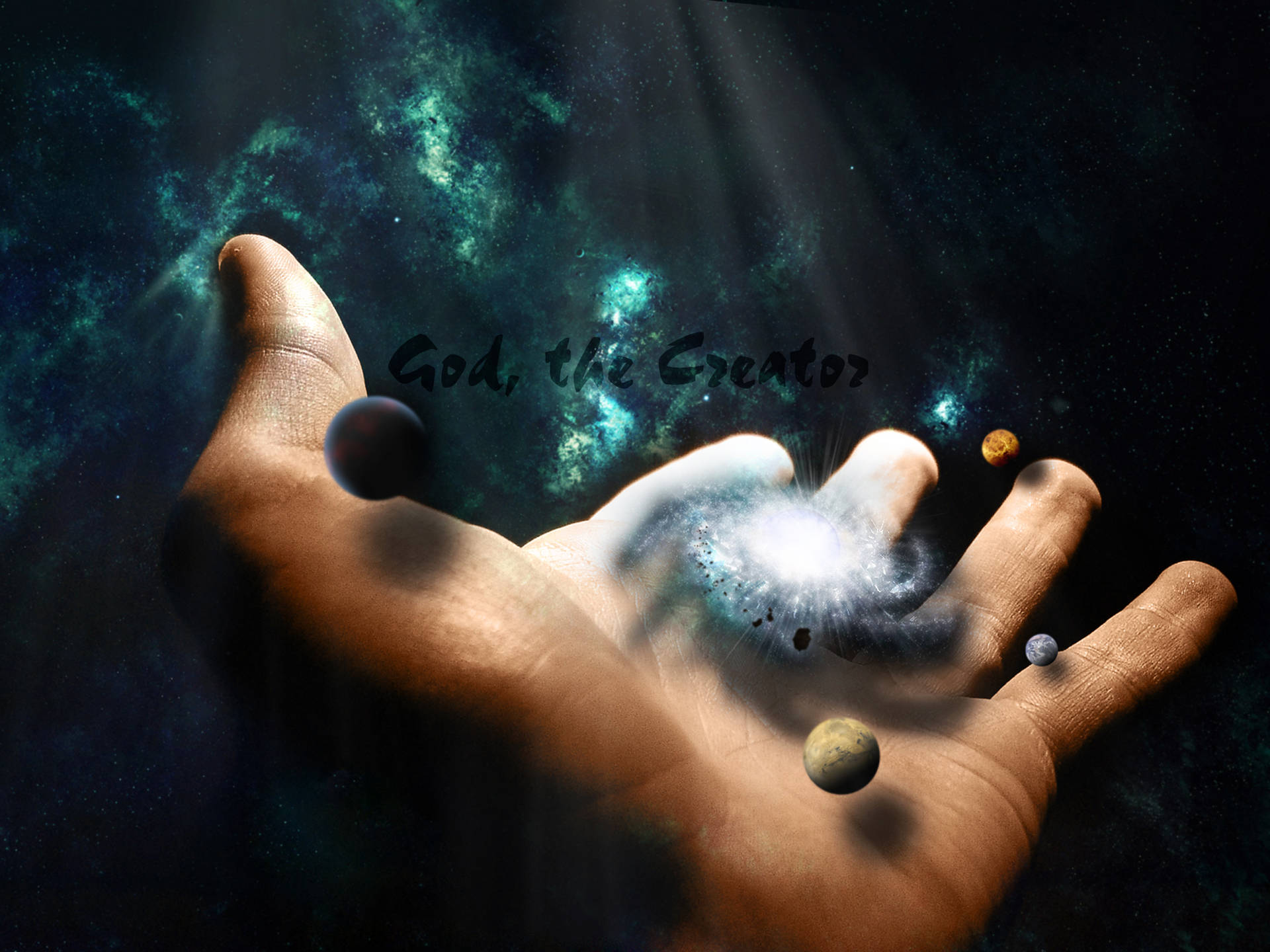 Universe In God's Hand Background