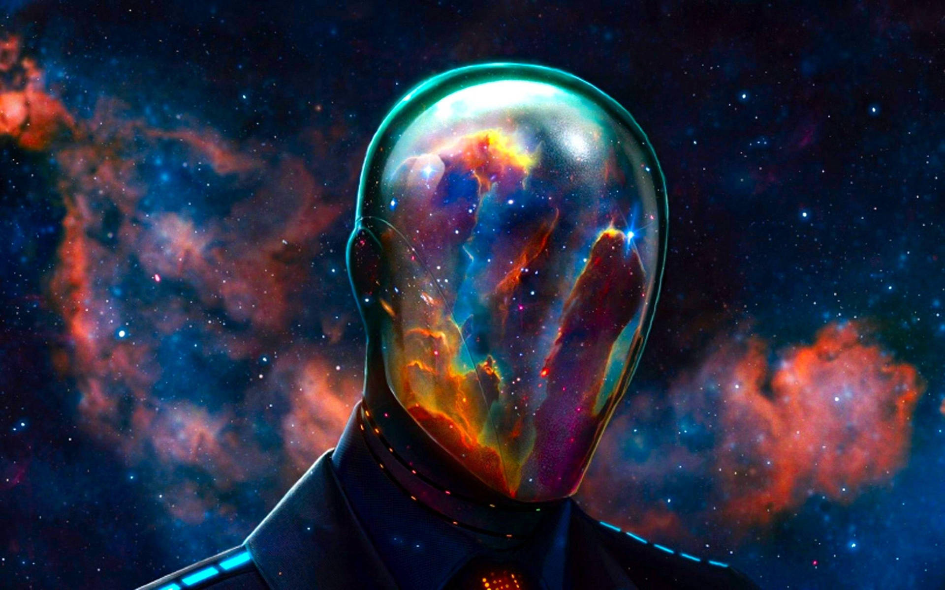 Universe Inside The Mind Of Wise Person Background