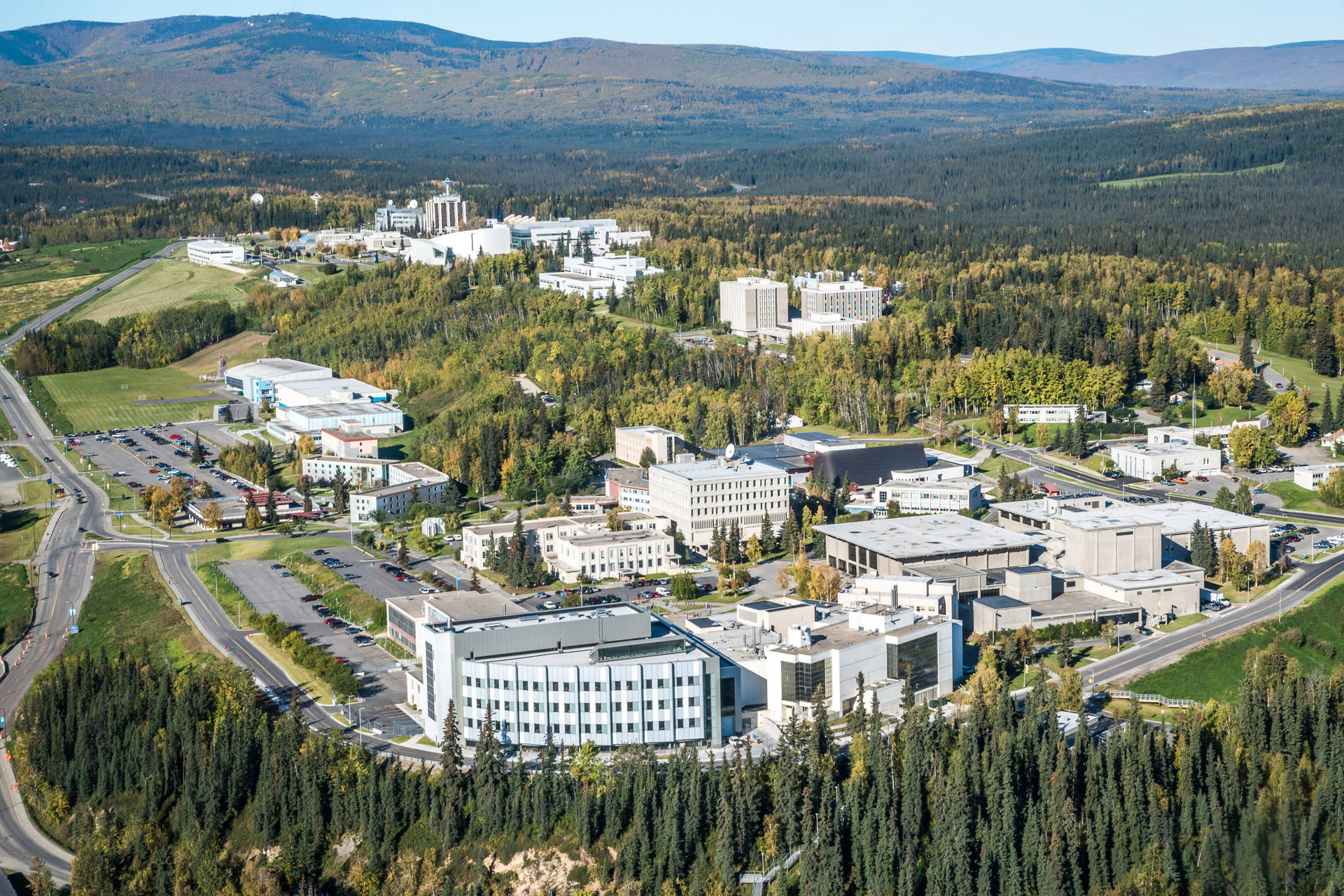 University Of Alaska Fairbanks Aerial View Background