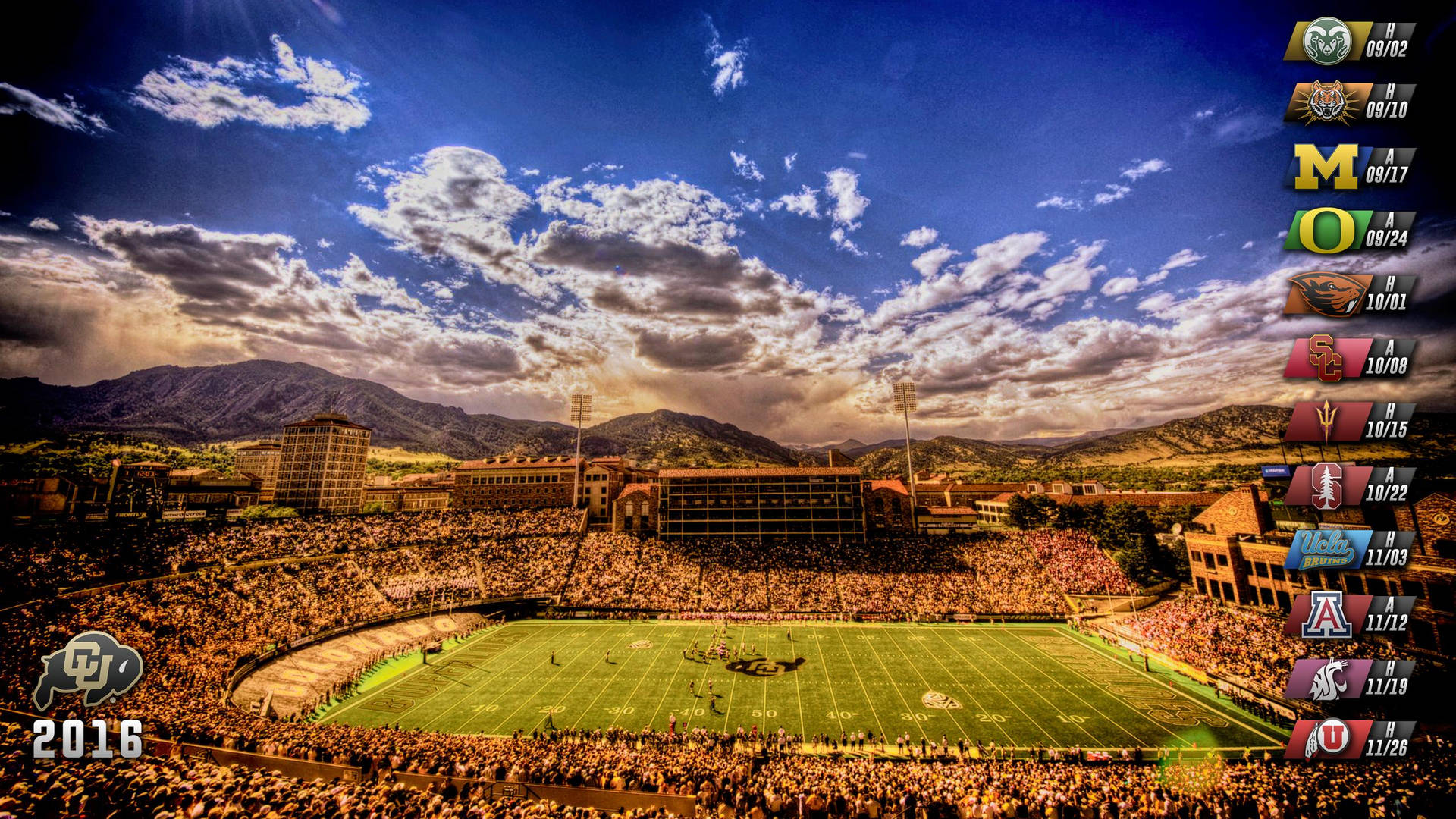 University Of Colorado At Boulder 2016 Football Background