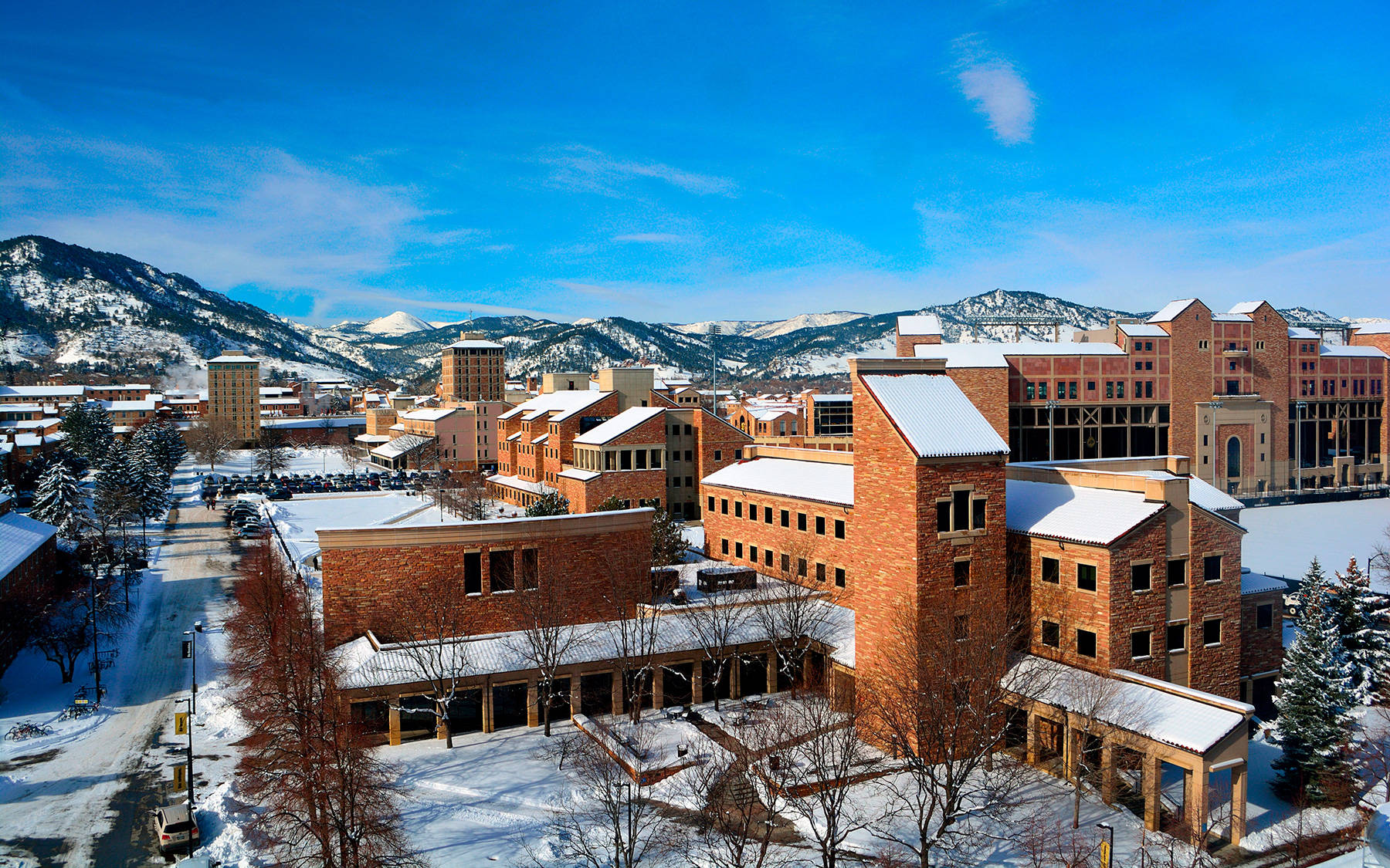 University Of Colorado Boulder Winter Snow Background