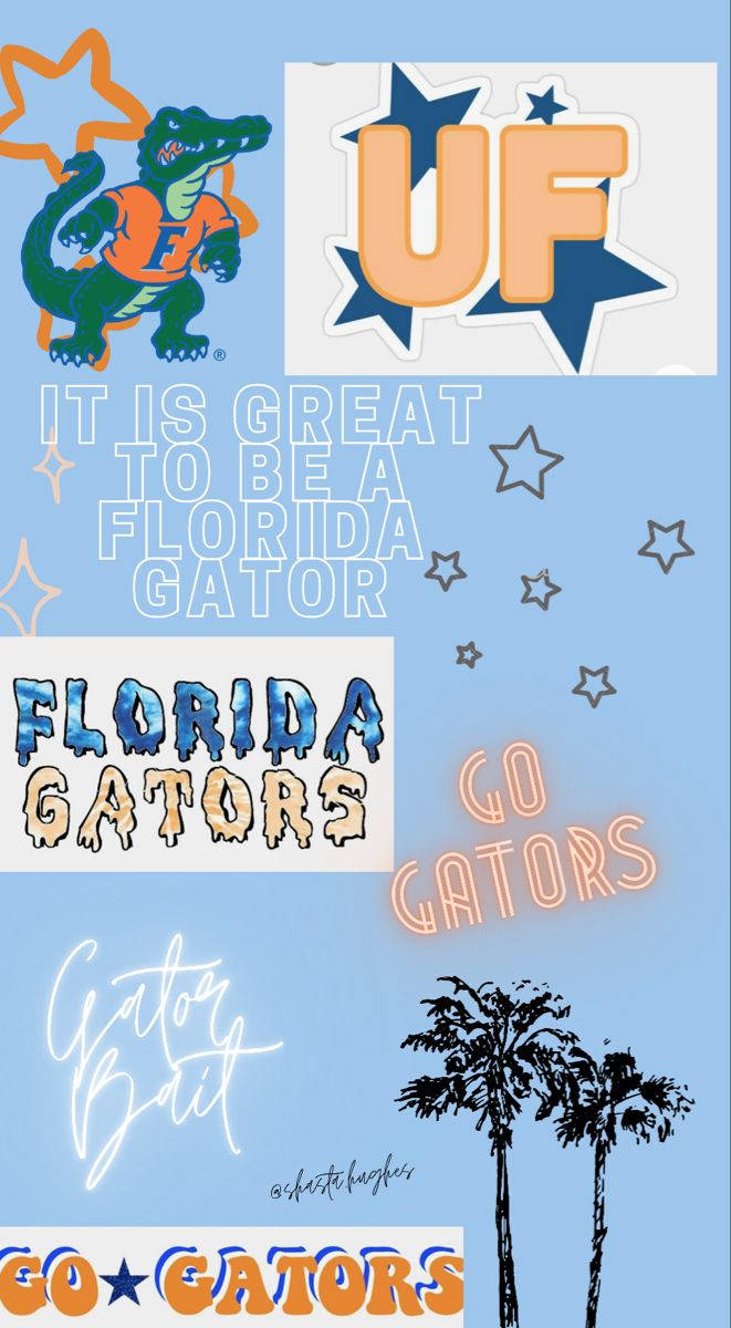University Of Florida Collage On Periwinkle Background