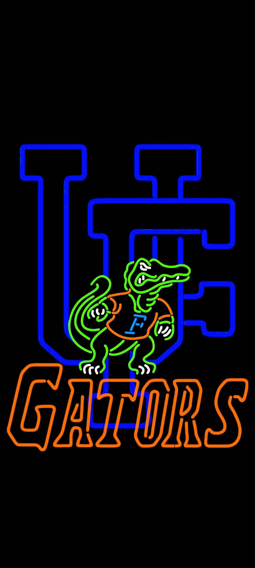 University Of Florida Gators Neon Lights Background